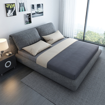 Fabric bed removable and washable 1 8 meters 1 5 double bed small apartment master bedroom wedding bed simple modern technology cloth Nordic bed