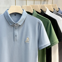 Mens business casual Polo shirt 2021 new summer short-sleeved T-shirt slim cow embroidery half-sleeve top lapel