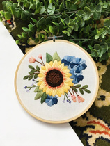  Natural hand-made sunflower flowers large collection DIY embroidery material bag three colors to choose from can be embroidered on clothes