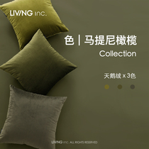 LIVING inc olive dark green velvet light Luxury Pillow sofa LIVING room retro pillow bedside cushion