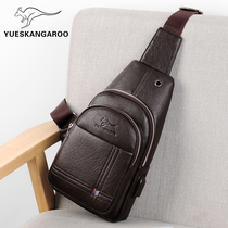 Mens Chest Bag 2021 New Brand Bull Leather Leisure Skew Satchel Fashion Genuine Leather Youth Sports Little Backpack Tide