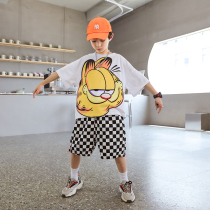 Tide Boy Clothing Boy Suit Handsome BOY BOY SUMMER CARTOON SHORT SLEEVE T-SHIRT LOOSE KOREAN AIR SUMMER CLOTHING
