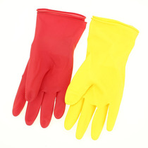 South Korea imported housework dishwashing latex rubber gloves short kitchen waterproof brush bowl printed rubber gloves are easy to use