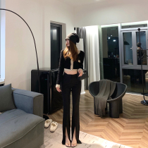 MISSSCC 2022 High waist casual Western clothing pants Slim Season can be worn with long legs long pants High opening underpants