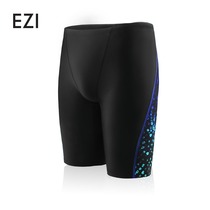 Mens swimming trunks anti-embarrassing fashion trunks swimming caps swimming goggles set five-point flat swimming trunks quick-drying sunscreen