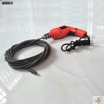 Electric pipe dredging device household sewer tool hand-electric drill through toilet kitchen plug machine