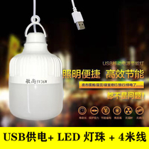 USB bulb plug charging treasure bulb outdoor barbecue stall power outage emergency 36W dimmable 4m extension cable