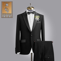 Groom clothing wedding dress mens suit suit wedding Black Spring and Autumn dress high-end mens suit three-piece set