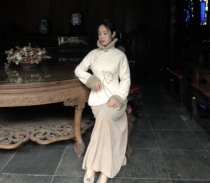  Mrs Gaia) Burning Qihua Independent designer niche Republic of China ingot collar mink burr embroidered cheongsam suit