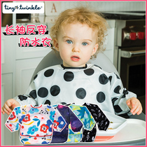 tiny twinkle baby gown children long sleeves baby bibs 3-36 months waterproof anti-dressing