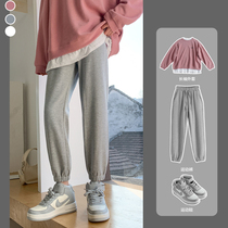 150 Little Nine-Fit Pants Womens Casual Sweatpants Women Spring and Autumn Highlight with xs Loose Gray Sweatpants
