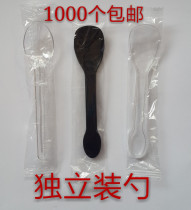 Disposable spoon plastic scoop ice cream scoop dessert shaved ice jelly pudding separately packaged 1000