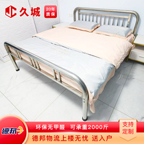 Simple modern thickened 304 stainless steel bed 1 8 meters household wrought iron bed 1 2 meters 1 5 meters single double bed frame