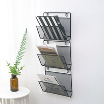 Nordic modern simple creative wall-mounted newspaper stand bookshelf shelf Wall home storage rack