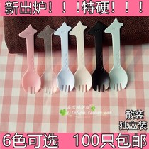 Disposable independent packaging plastic fork spoon ice cream spoon pudding spoon lasagna durian cake spoon dessert spoon