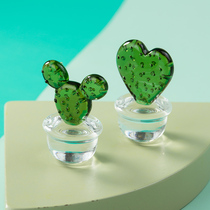 Cactus Fresh Small Green Plant Creative Glass Interior Desk Office Swing Piece Mini Home Decoration Fake Flowers