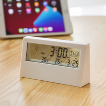 LED silent smart weather electronic clock ins desktop clock perpetual calendar desktop bedroom multifunctional small alarm clock