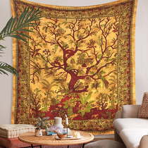 India imported cotton handmade cloth Tree of Life Mandarin bedside background National Wind big tapestry