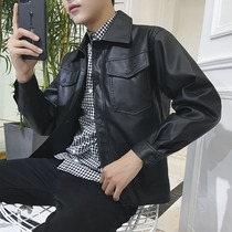 Leather coat men autumn winter plus winter locomotive pu jacket winter trend 2022 new skull handsome