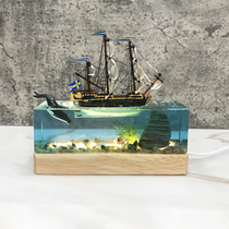 Epoxy resin crafts drop glue ornaments finished products smooth sailing car accessories marine resin whale gift
