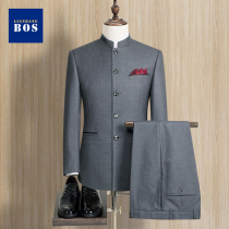 Chinese tunic mens suit stand collar suit jacket Chinese style gown chorus groomsman group performance suit