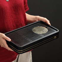 Taiwans electric Wood tea tray kung fu tea set water storage small tea table home study small tea tray
