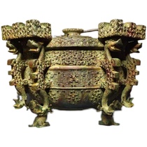 Imitation Antique Bronze Ware Garden Ice Forensics Crater Light Leather Inscription and Antique Collection