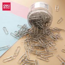 Deli paper clip stationery wholesale 0018 metal thick nickel plated paper clip creative cute simple special shape office supplies color box triangle return needle candy color