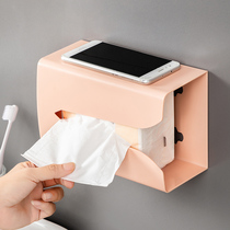 Tissue box wall-mounted drawing paper box home living room creative upside-down multifunctional non-perforated Kitchen Bathroom Storage