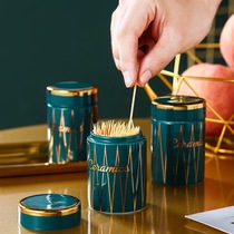 Toothpick box Nordic ins light luxury Emerald toothbox Net red hotel dedicated creative toothpick bucket high-end household