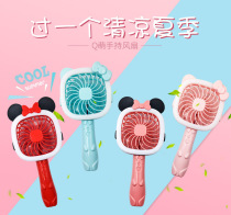 Cute cartoon handheld fan Minnie usb rechargeable fan LED light mini portable