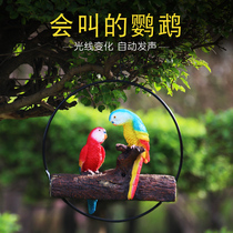 Can call the simulation shadow control parrot pendant Wall wall decoration Garden decoration Courtyard decoration Real estate model room landscaping