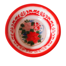  Traditional enamel basin Household large face wash red iron basin Wedding celebration supplies old-fashioned nostalgic thickened foot bath and vegetable wash
