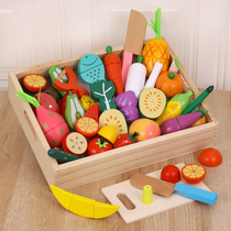 Wooden fruits and vegetables simulation house cut to see children can cut toys cake kitchen toys boys and girls