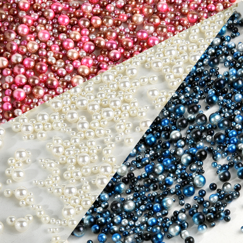 Phantom mermaid Ji imitation pearl handmade cream phone case decorated manicure diy material package color holeless loose beads