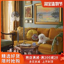 Mulan three-seat sofa so I am now my retro light luxury design velvet sofa