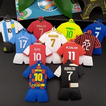 2021 key chain decorations football sports lottery shop promotion Messi gift European Cup Ronaldo commemorative pendant