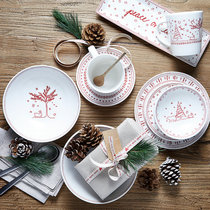 Royal Doultons ED Holiday series ceramic tableware plate Soup Bowl four pieces of Christmas series