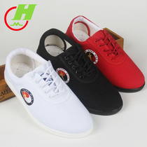 Red Cotton Tai Chi Shoes Canvas Spring Summer Men And Women Children Martial Arts Shoes Practice Shoes Taijiquan Brilliance Soft Bottoms Kung Fu Shoes