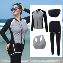 Plus size sunscreen wetsuit Womens split long sleeve plus fat couple fat girl snorkeling suit mens swimsuit jellyfish suit