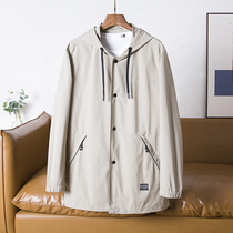 Ceiling-level good goods. Hooded mid-length windbreaker coat first-line brand cut label mens casual top fashion