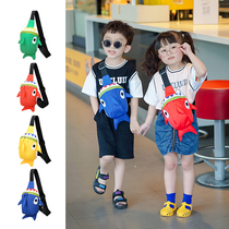 Cartoon cute shark boy bag small bag tide crossbody childrens summer shoulder bag Foreign style fashion girl chest bag