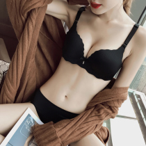 Soft Slip No Empty Cup Poly Woo No Marks Bra Suit Small Breast Girl Thickened Beauty Back Face Red Ben Life Underwear