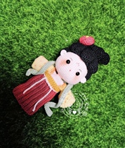 (612) Crochet illustration Small cute Tang Dynasty lady Crochet illustration Handmade wool DIY doll illustration