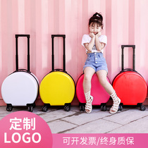 Childrens luggage female cute small cartoon trolley case 18 inch round female princess suitcase male custom logo