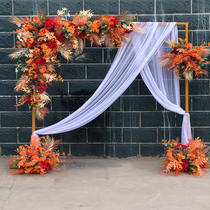 Wedding props stage background rack Background wrought iron decorative flower rack Custom geometric door wedding square arch rack