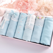 6 boxed cotton ladies underwear gift box cotton crotch cute sweet Japanese girl breifs middle school students