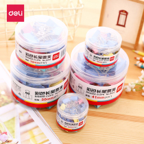 Deli long tail clip office supplies color metal ticket holder small dovetail clip large data clip classification long tail ticket holder multi-specification food photo DIY creative test paper iron clip