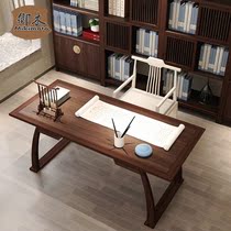 New Chinese desk solid wood computer desk study painting table calligraphy painting table leisure area simple calligraphy table combination