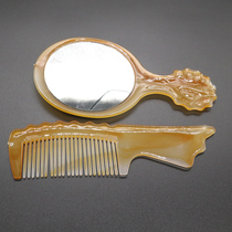 Small beef tendon mirror comb set portable plastic makeup handle small mirror with small comb anti-static